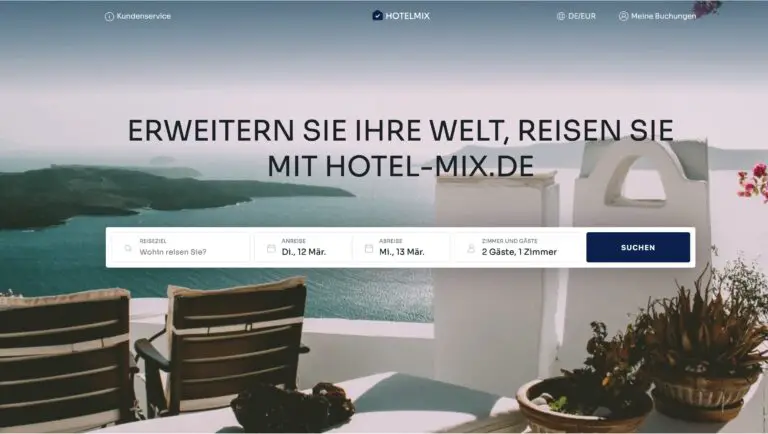 Screenshot bookedNET auf hotel-mix weiterleitung
