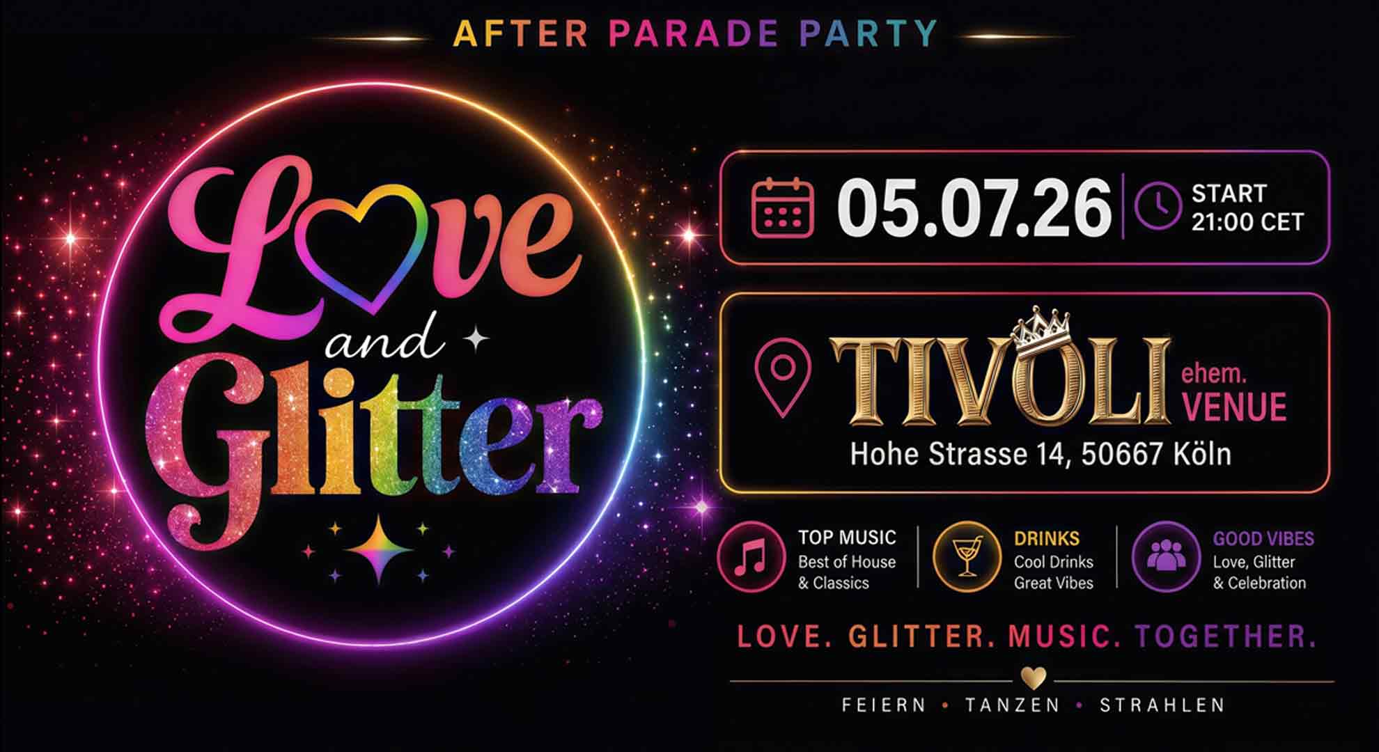 yLove and glitter cologne kalmbach events